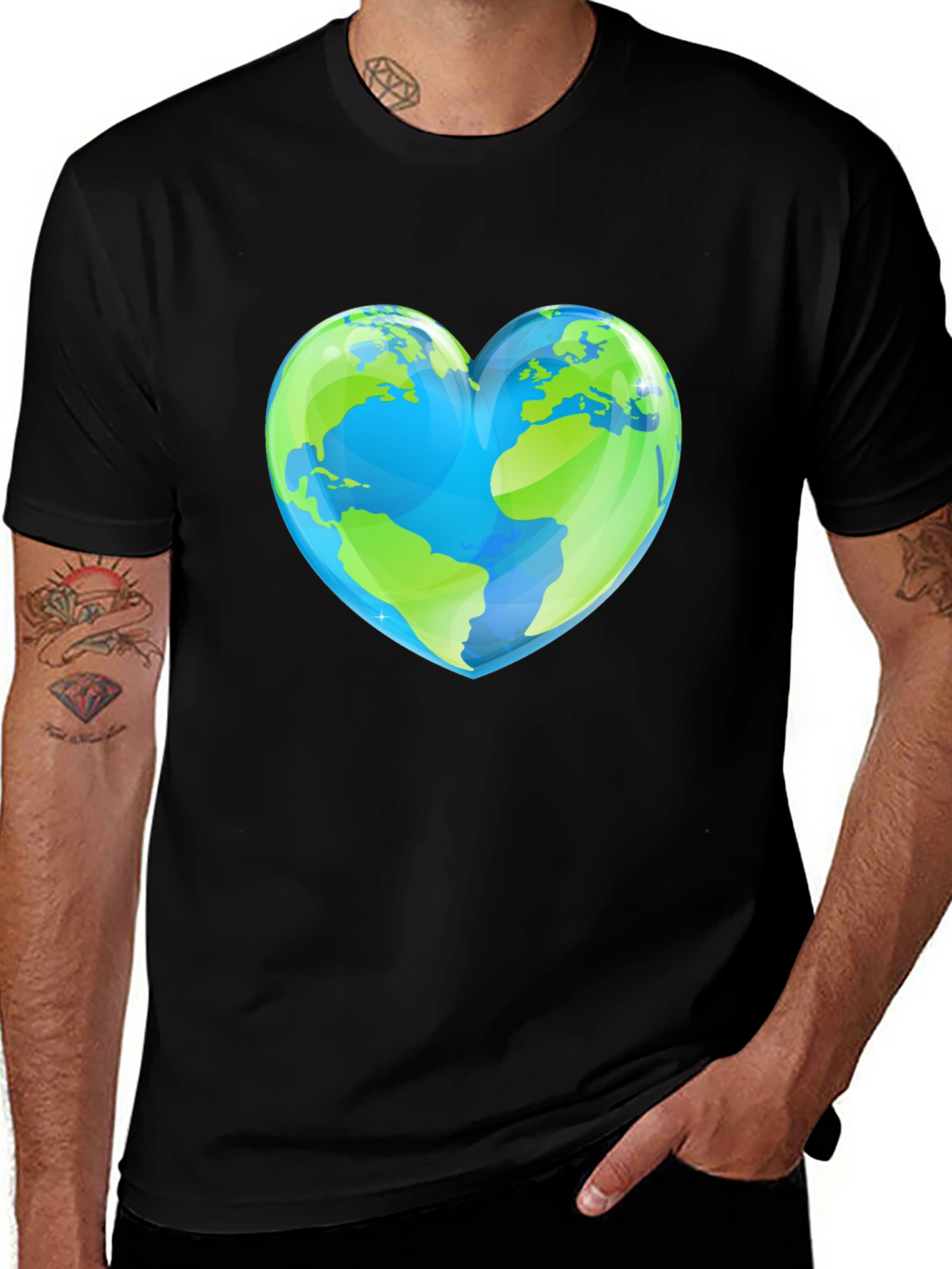 Earth Heart Graphic Tee - Black