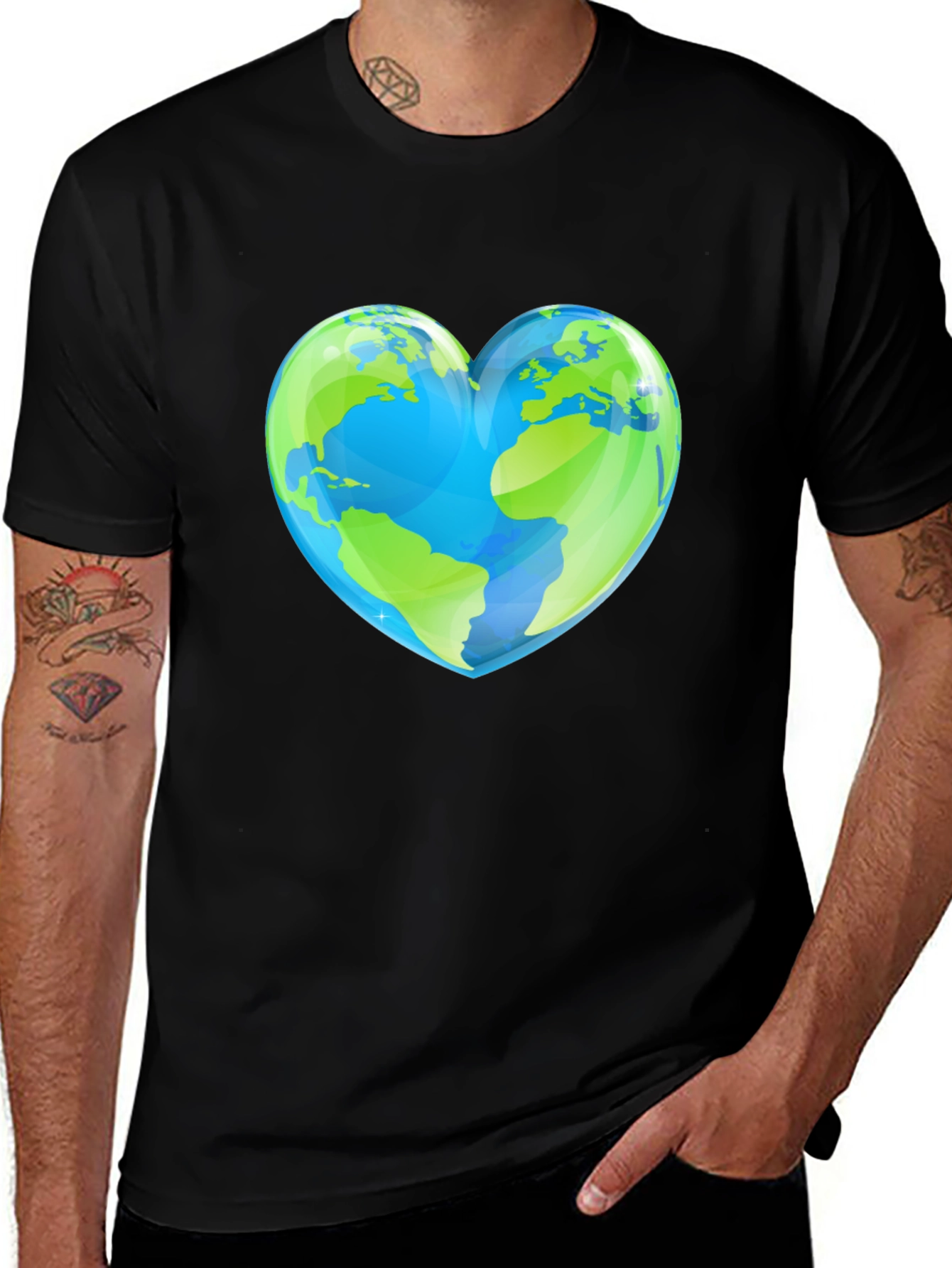Earth Heart Graphic Tee - Black