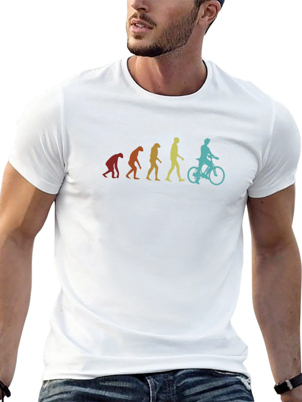 Evolution of Biker T-Shirt - Cool Graphic Tee