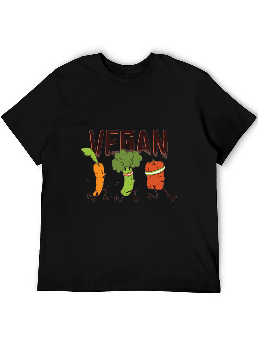 Vegan Running Vegetables Black T-Shirt