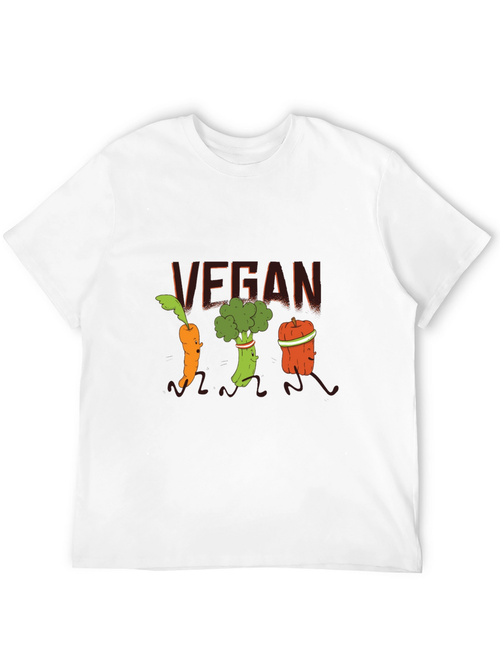 Vegan Running Vegetables Black T-Shirt