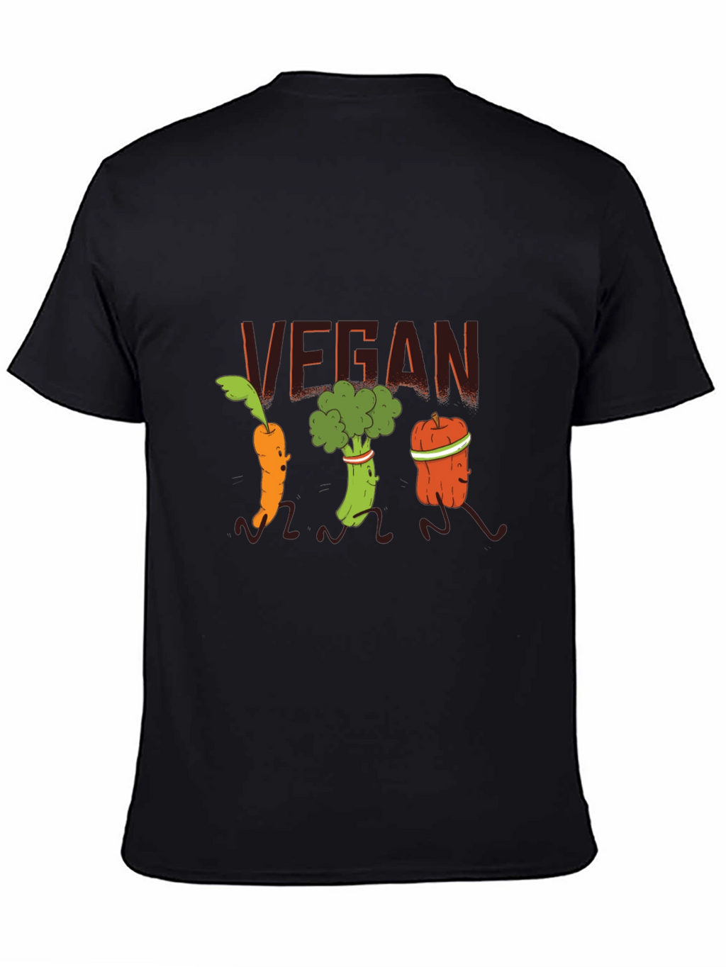 Vegan Running Vegetables Black T-Shirt