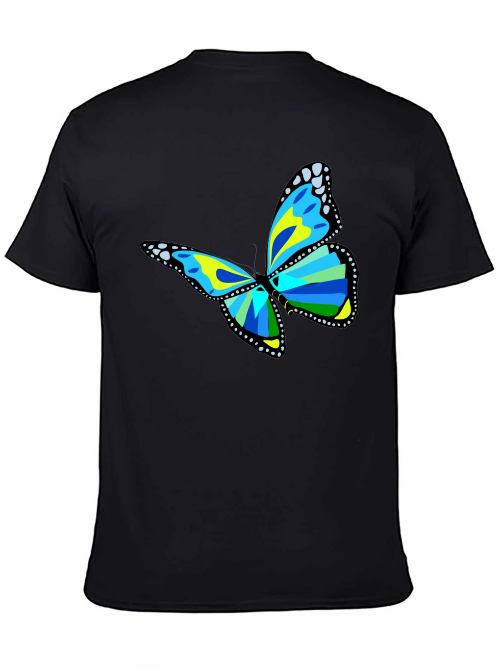 Butterfly Graphic Tee - Black Cotton T-Shirt