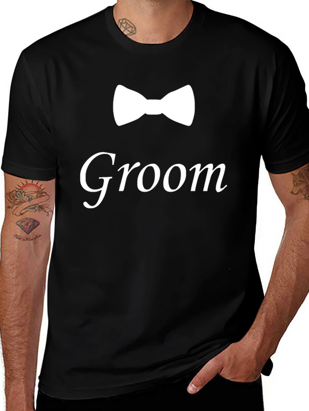 Groom Bow Tie T-Shirt - Wedding Party Tee