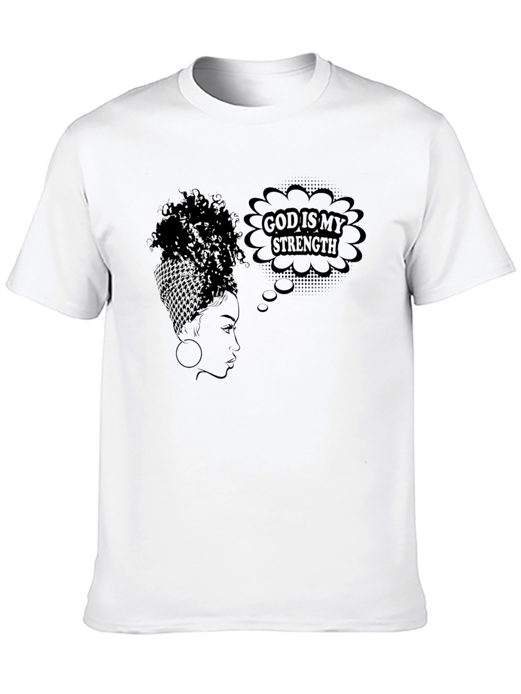God is My Strength Black Graphic T-Shirt