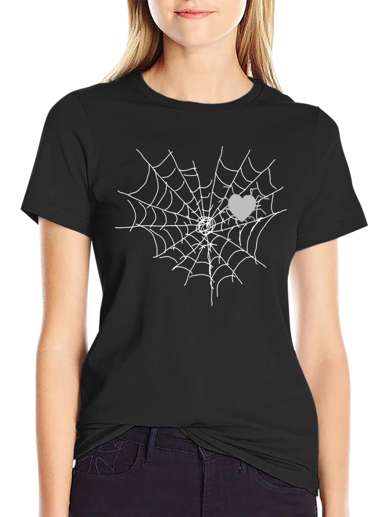 Heart in Web Tee - Black Graphic T-Shirt