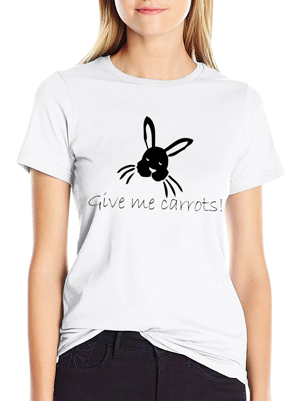 Bunny Give me carrots! Black T-Shirt