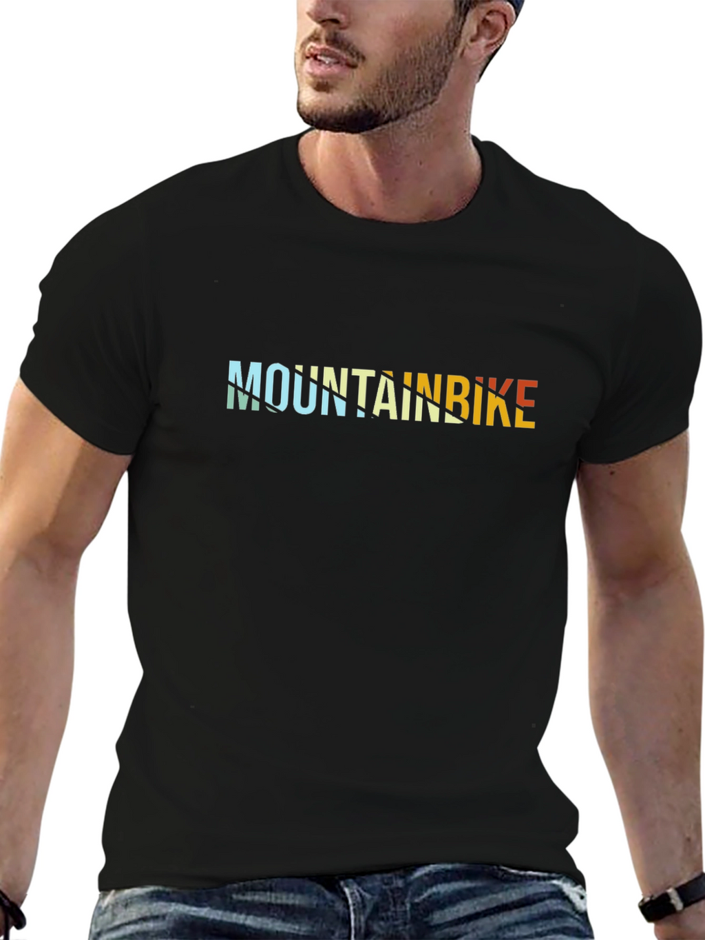 Mountain Bike Graphic Tee - Black Casual T-Shirt