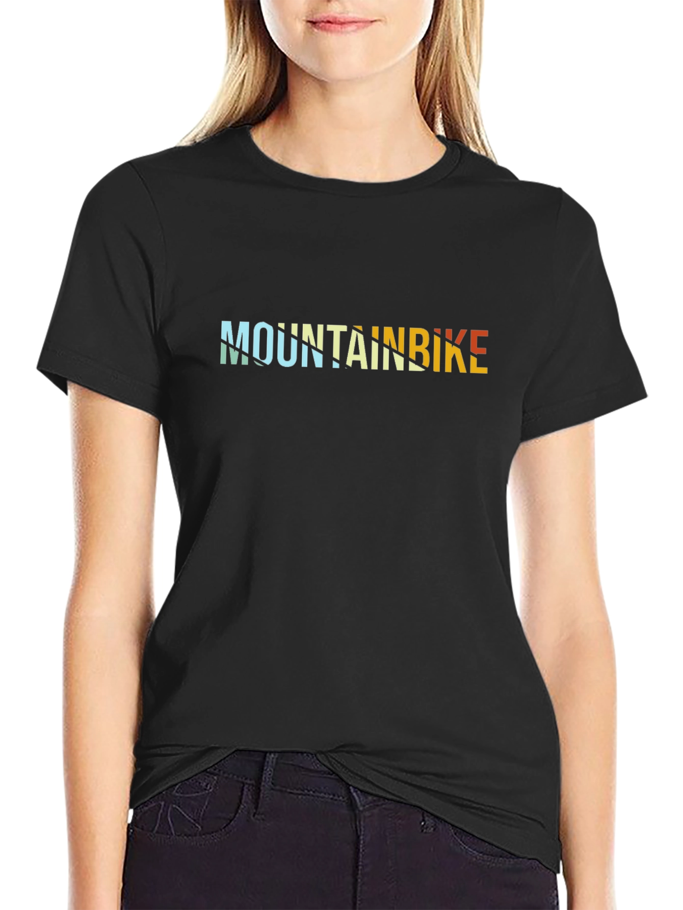 Mountain Bike Graphic Tee - Black Casual T-Shirt