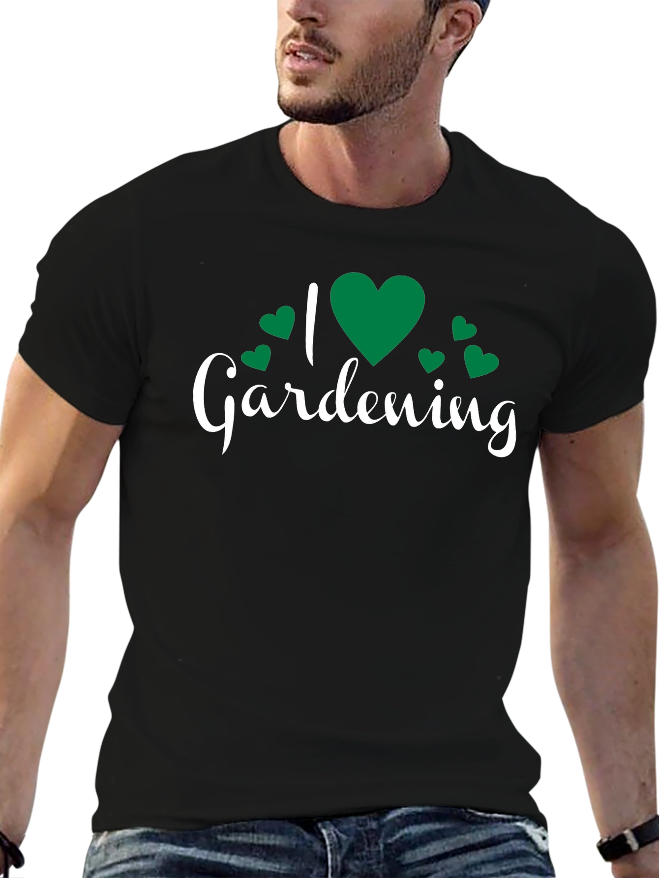 I Love Gardening T-Shirt - Black Cotton Tee