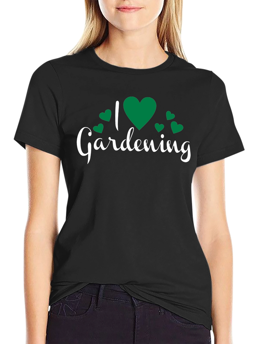 I Love Gardening T-Shirt - Black Cotton Tee