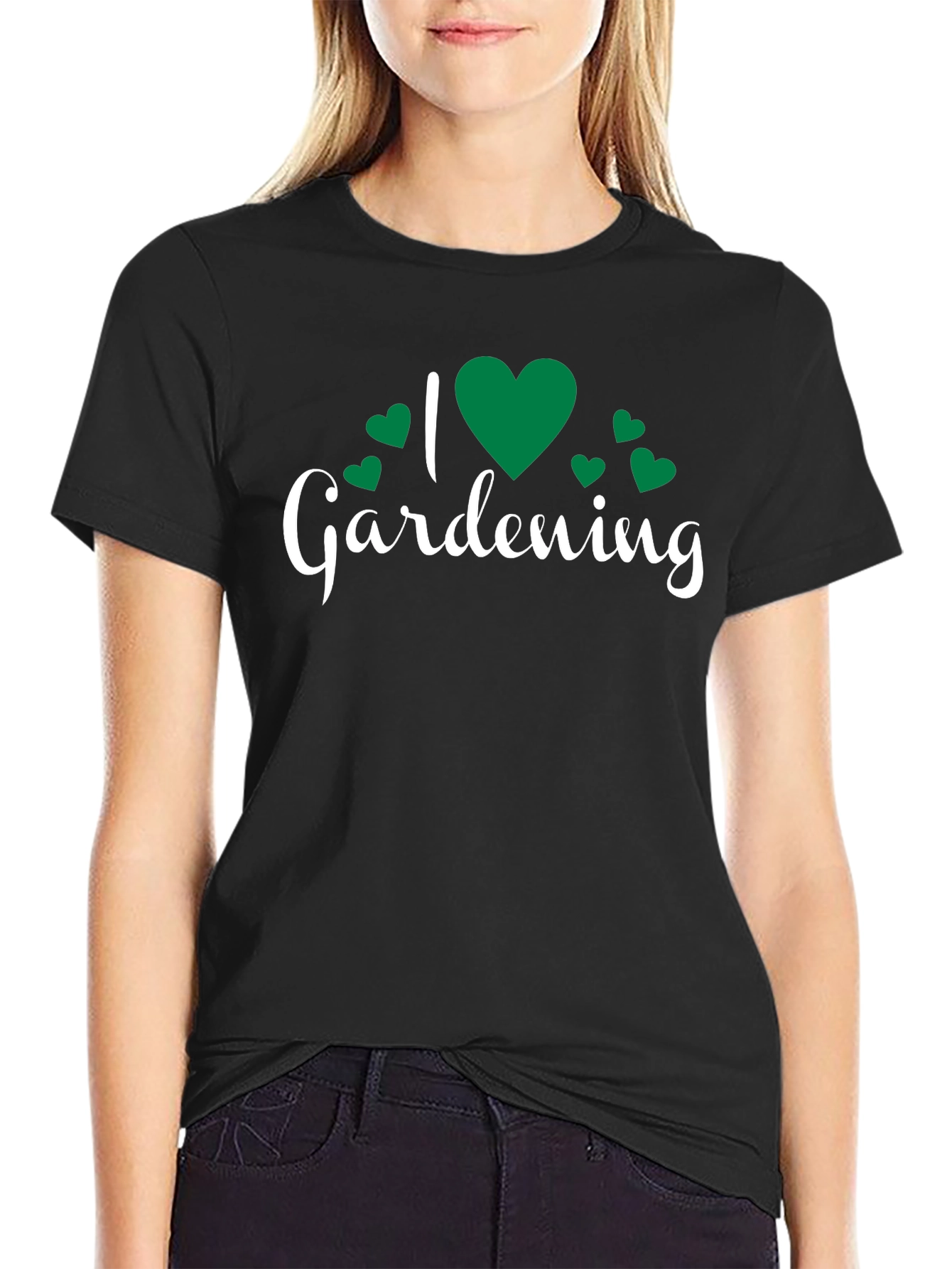 I Love Gardening T-Shirt - Black Cotton Tee
