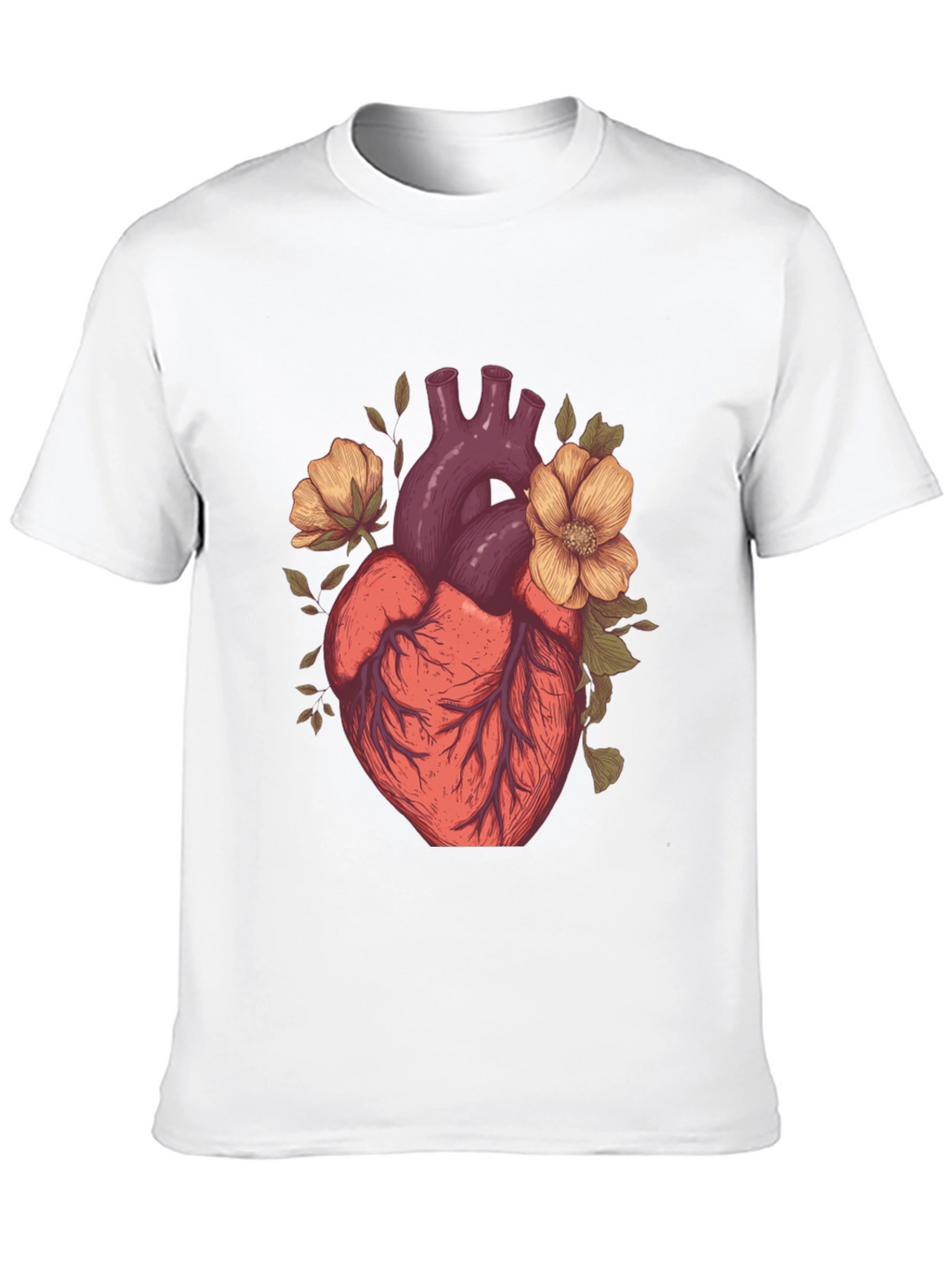 Anatomical Heart Floral Graphic Tee
