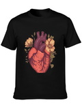 Anatomical Heart Floral Graphic Tee