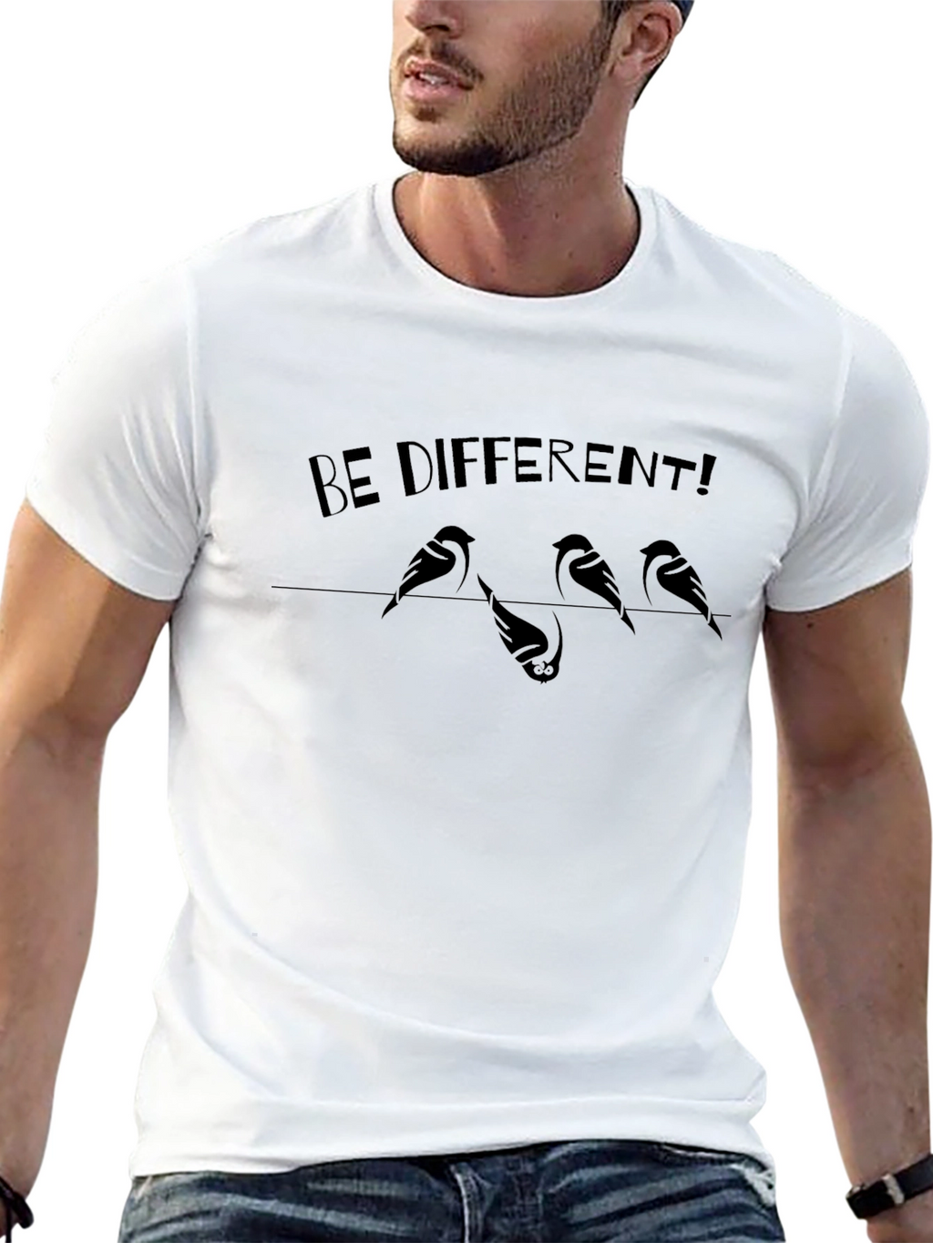 Be Different Graphic Tee - Unique Bird Design
