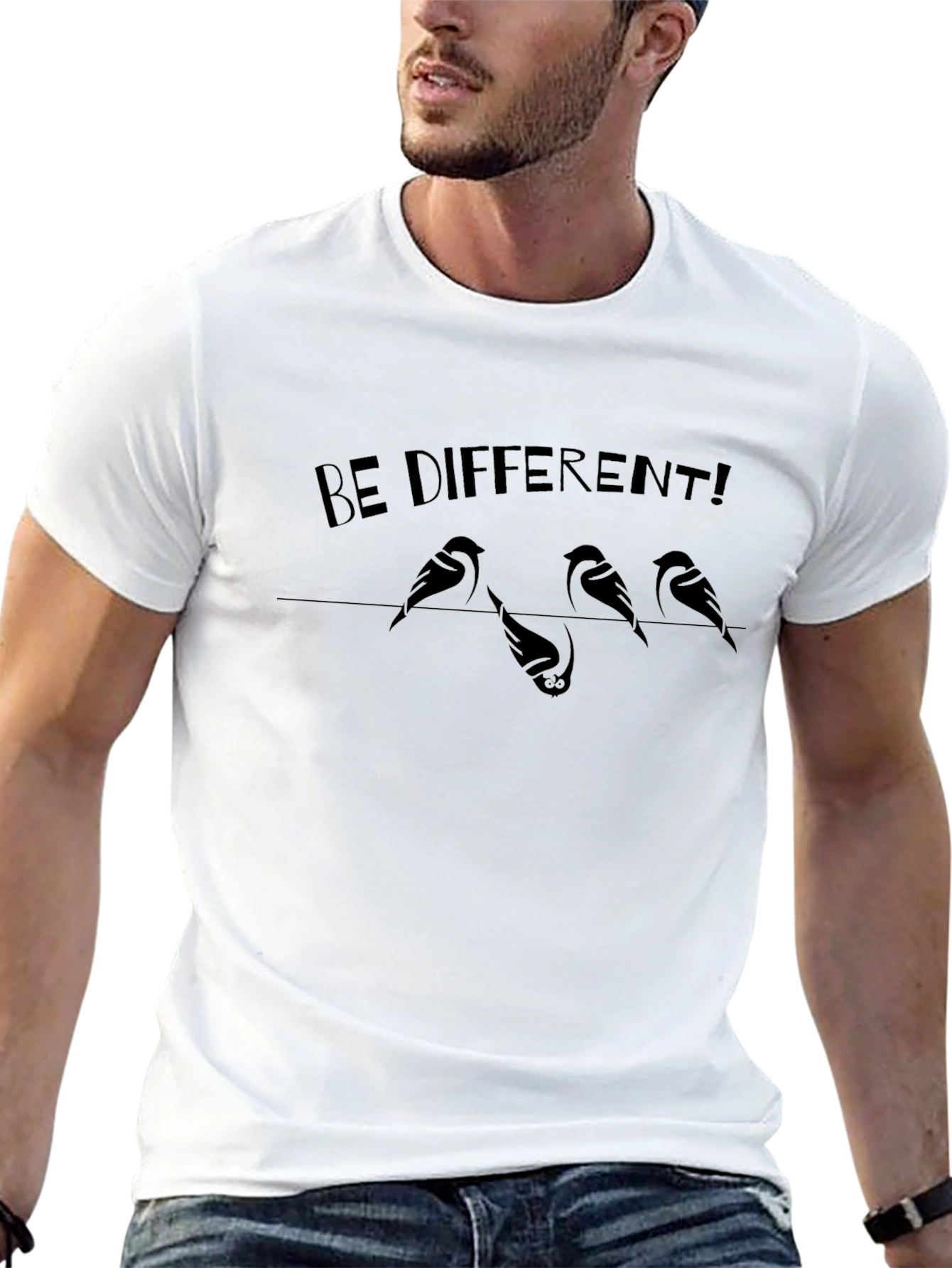 Be Different Graphic Tee - Unique Bird Design