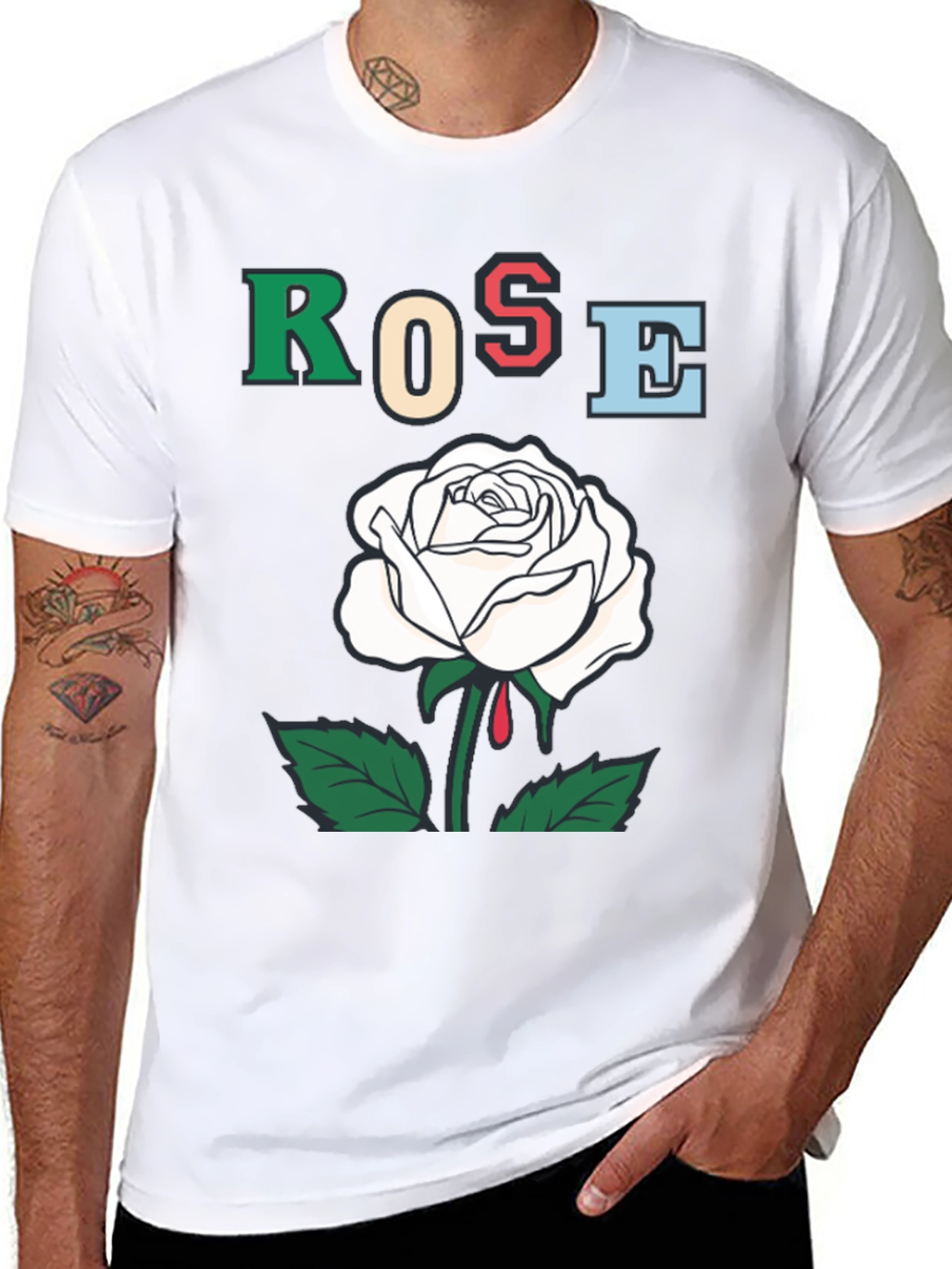 Rose Graphic T-Shirt - Bold Artistic Design