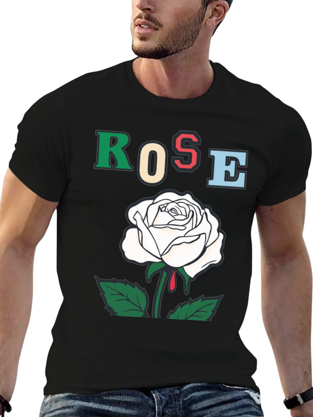 Rose Graphic T-Shirt - Bold Artistic Design