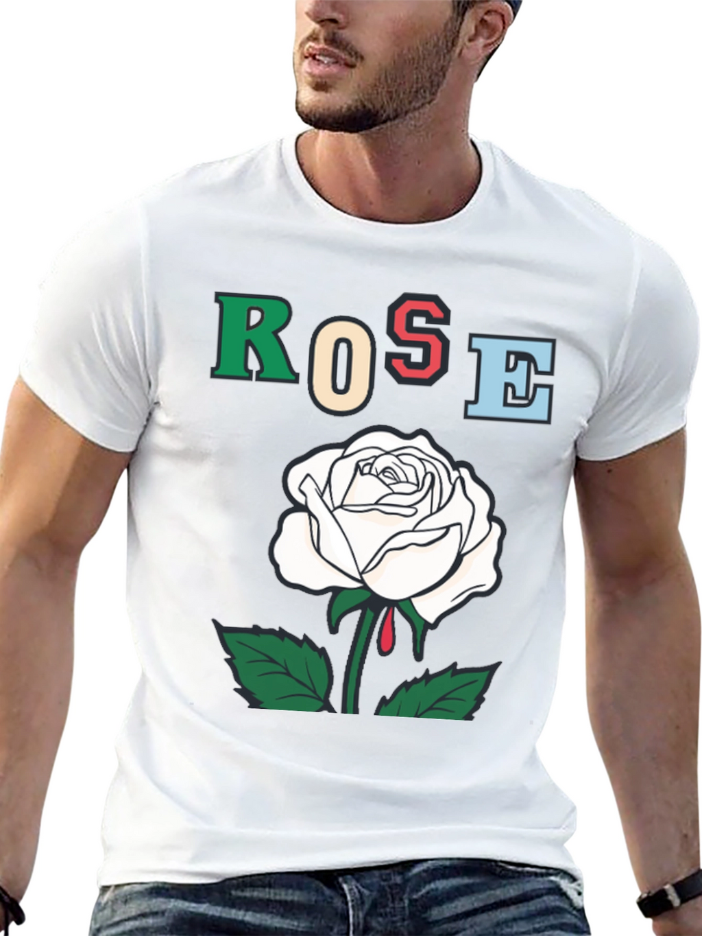 Rose Graphic T-Shirt - Bold Artistic Design