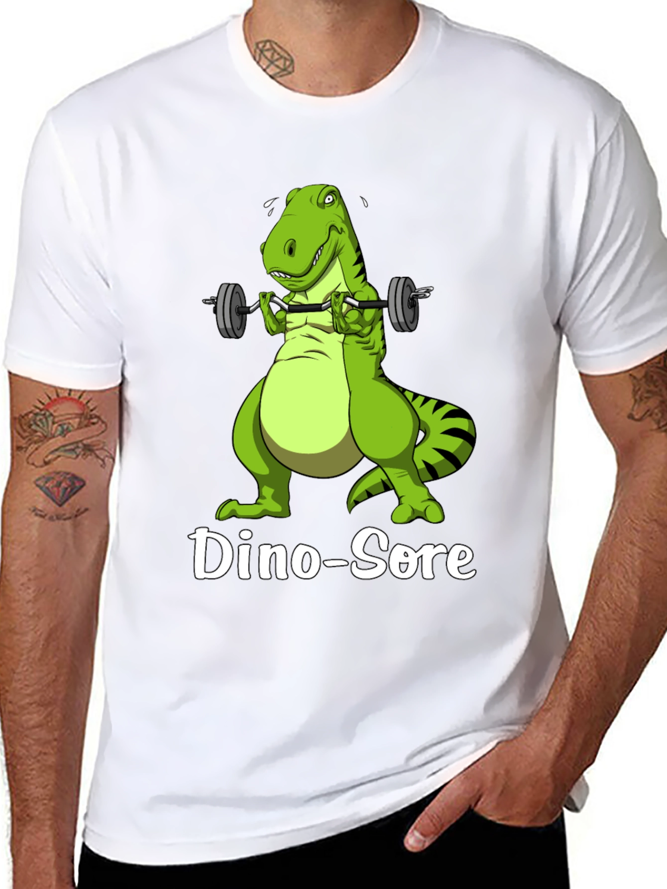 Dino-Sore T-Shirt: Funny Gym Dinosaur Workout Tee