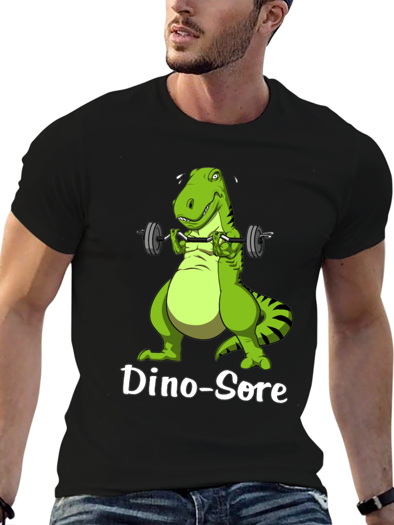 Dino-Sore T-Shirt: Funny Gym Dinosaur Workout Tee