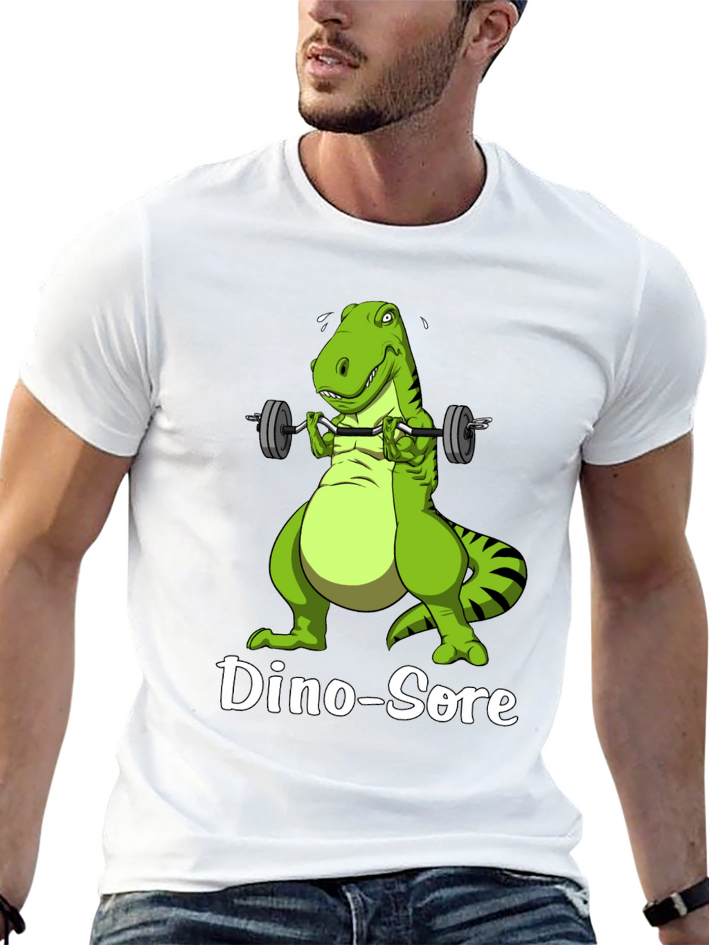 Dino-Sore T-Shirt: Funny Gym Dinosaur Workout Tee