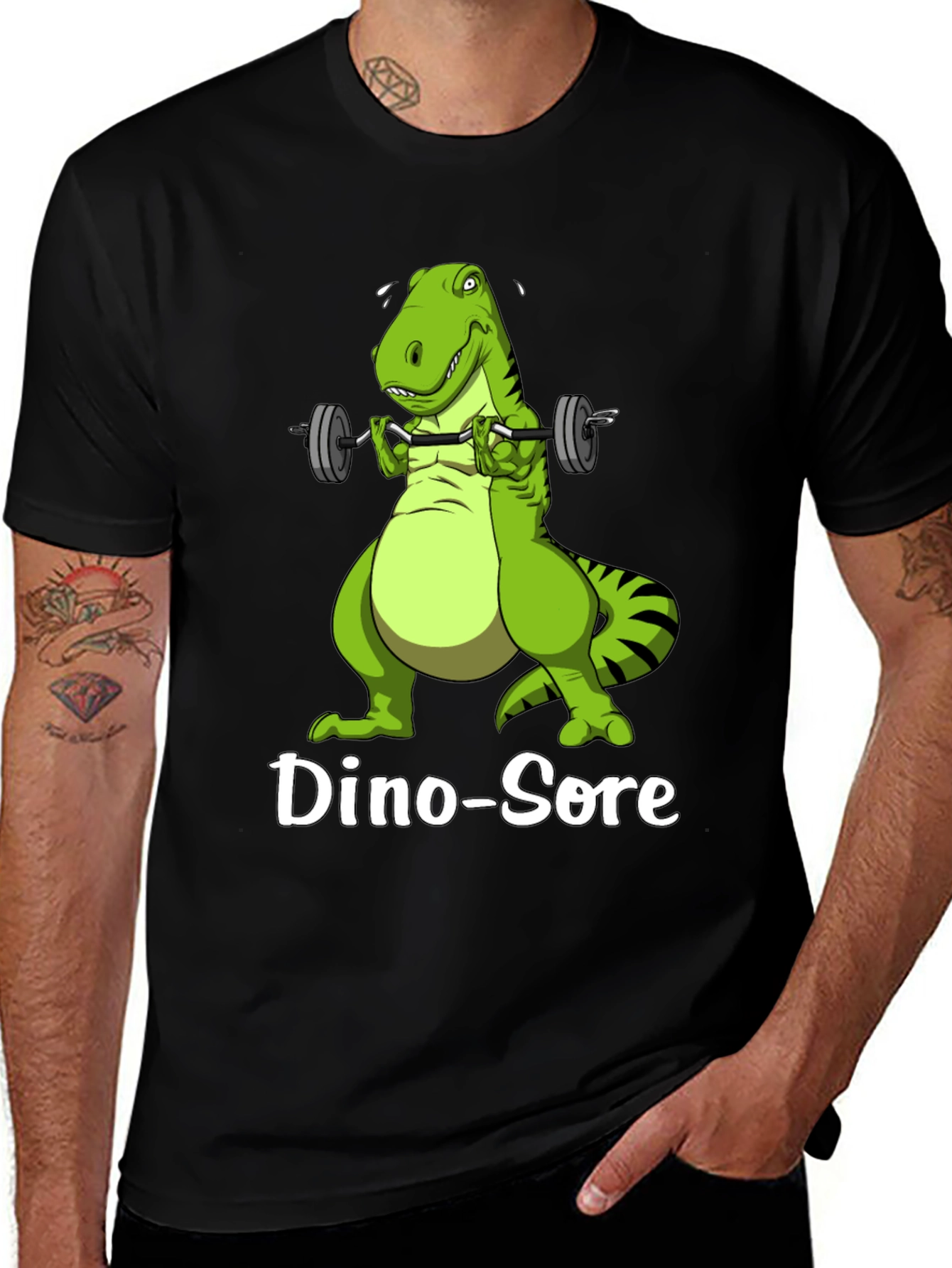 Dino-Sore T-Shirt: Funny Gym Dinosaur Workout Tee