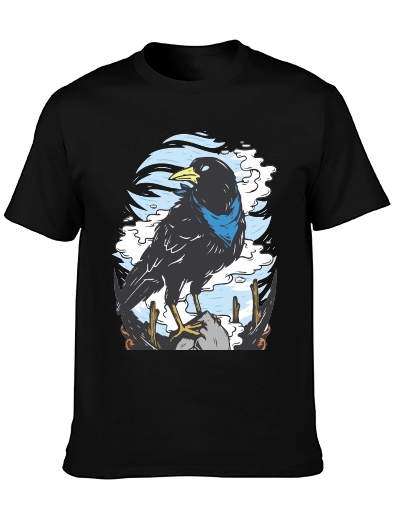 Raven Graphic T-Shirt - Unique Bird Design