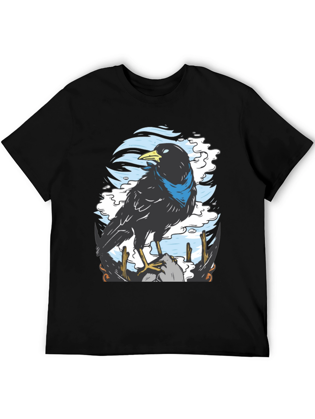 Raven Graphic T-Shirt - Unique Bird Design
