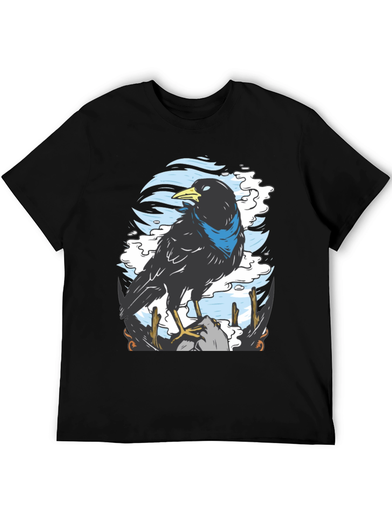 Raven Graphic T-Shirt - Unique Bird Design