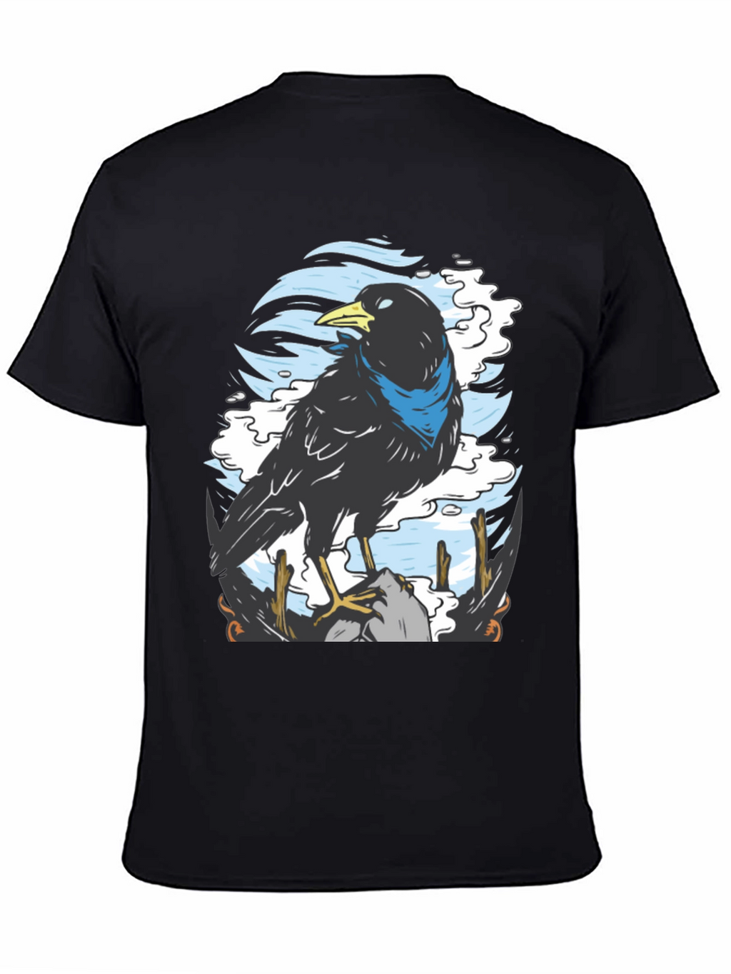 Raven Graphic T-Shirt - Unique Bird Design