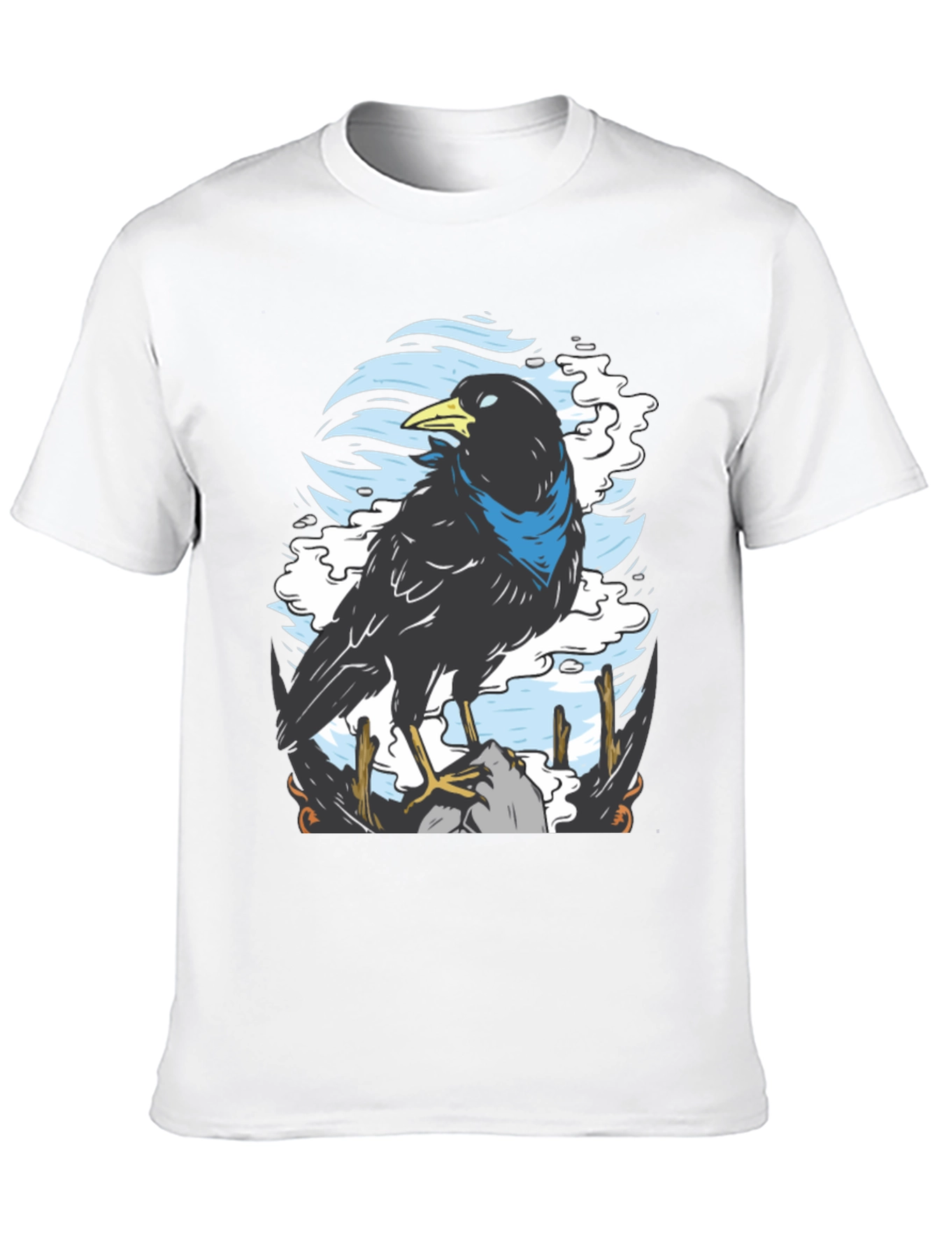 Raven Graphic T-Shirt - Unique Bird Design