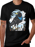 Raven Graphic T-Shirt - Unique Bird Design