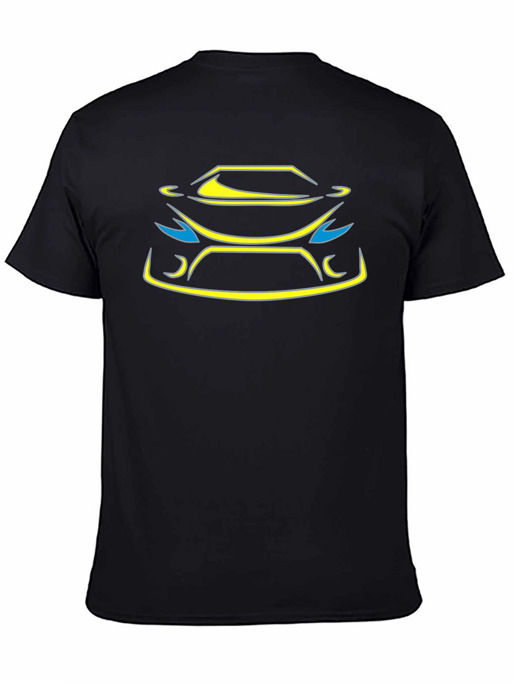 Sleek Car Outline Graphic Tee - Black