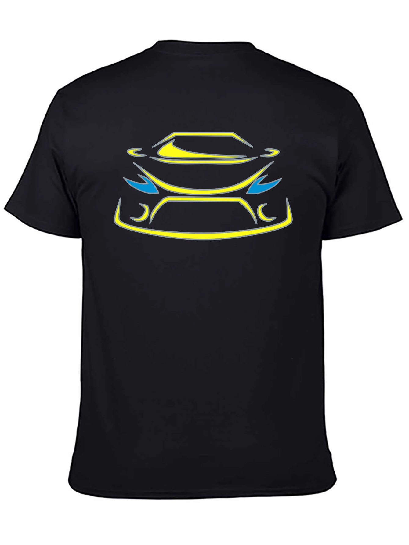 Sleek Car Outline Graphic Tee - Black
