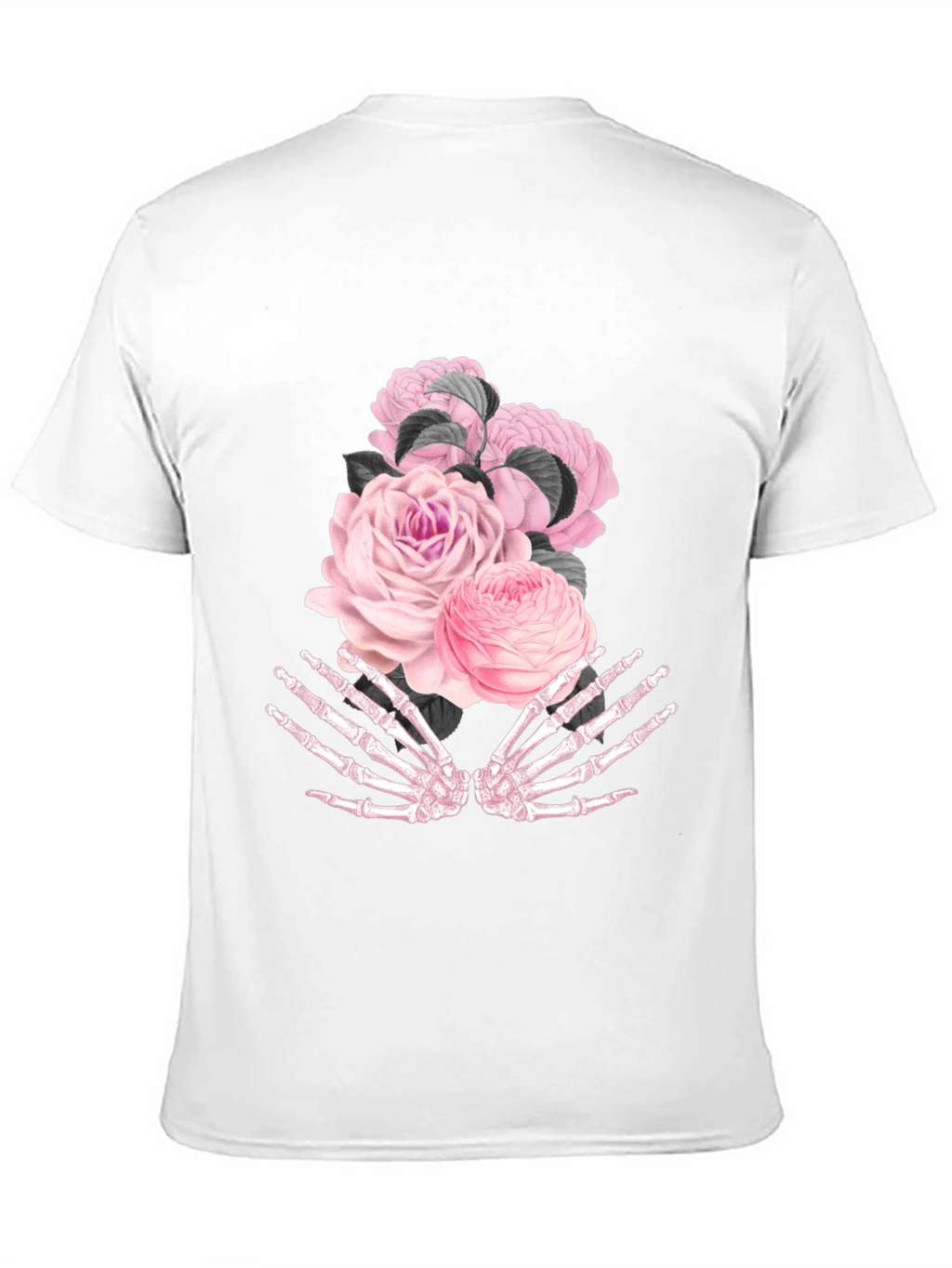 Floral Skeleton Hand Graphic T-Shirt