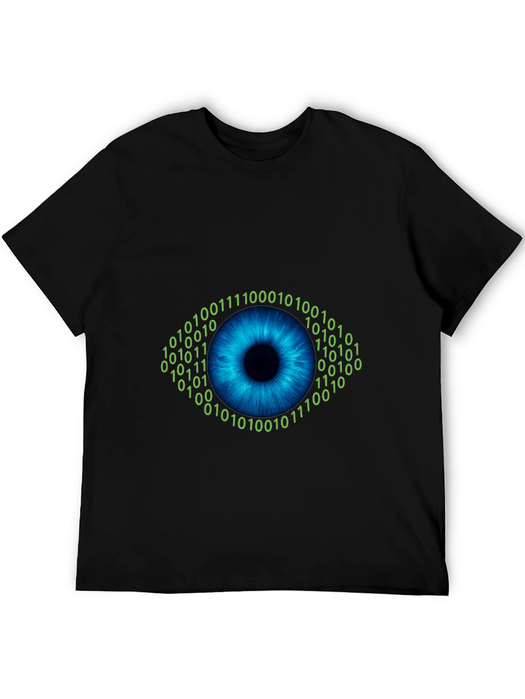 Binary Eye Graphic T-Shirt - Black Cotton