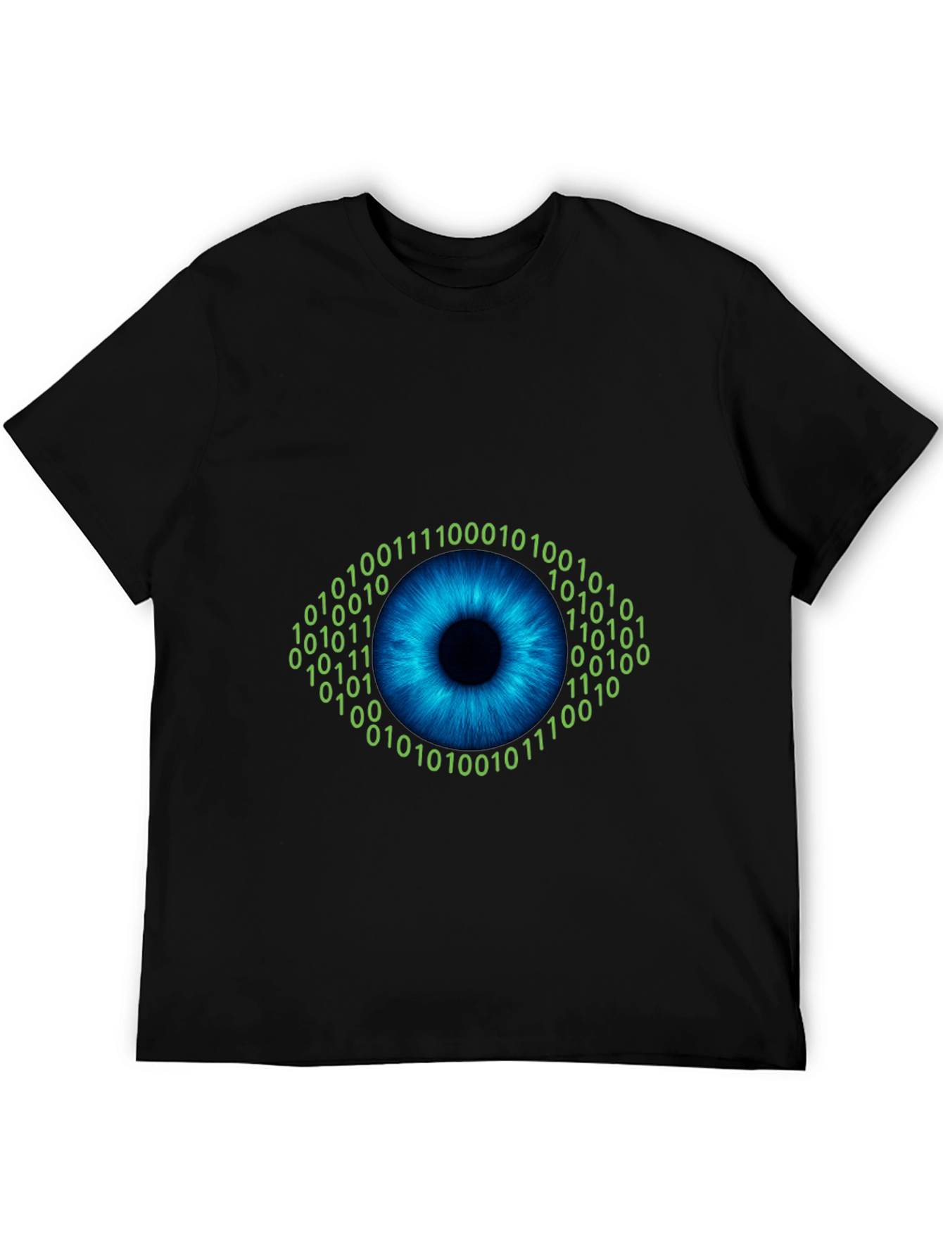 Binary Eye Graphic T-Shirt - Black Cotton