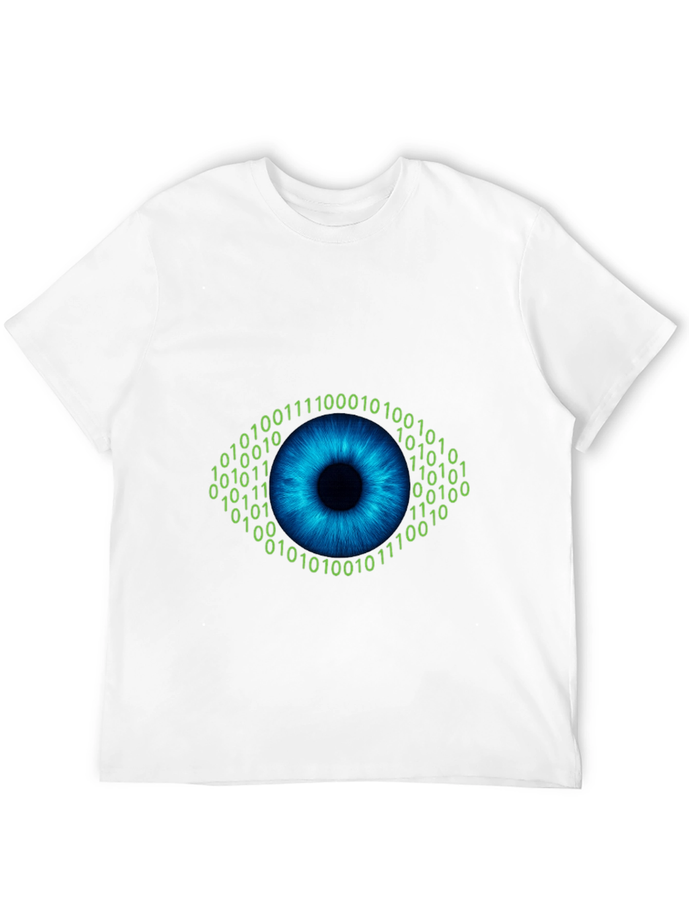 Binary Eye Graphic T-Shirt - Black Cotton