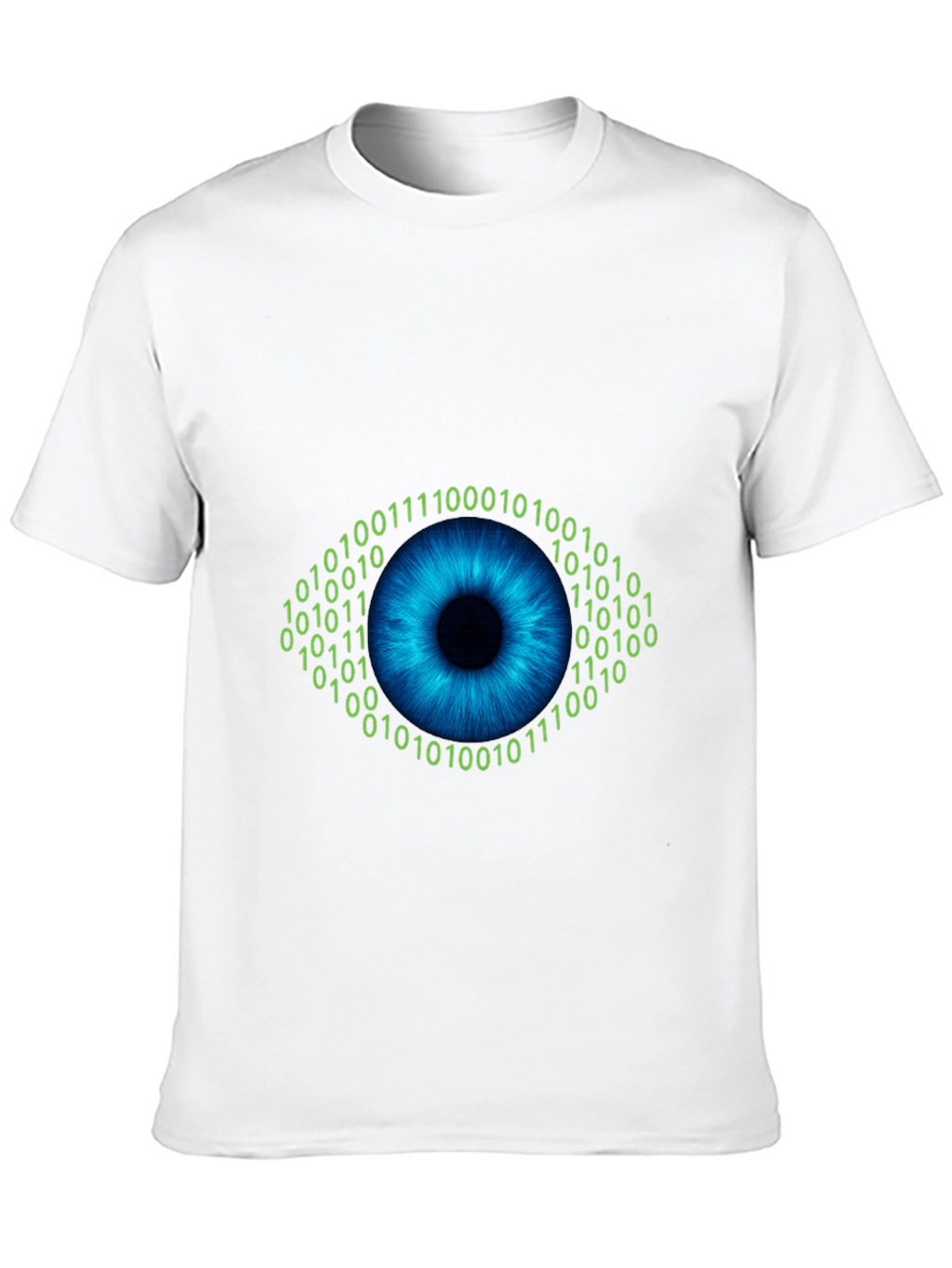 Binary Eye Graphic T-Shirt - Black Cotton