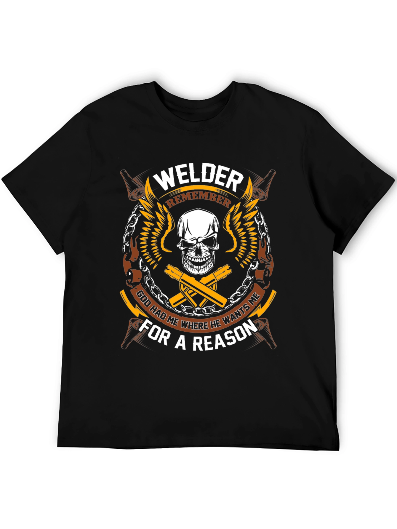Welder T-Shirt - Skull Wings & Welding Rods Graphic Tee