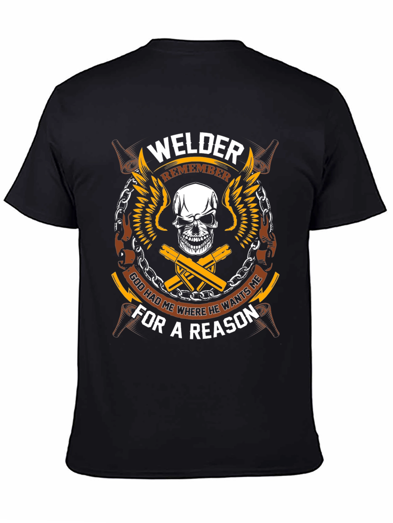 Welder T-Shirt - Skull Wings & Welding Rods Graphic Tee