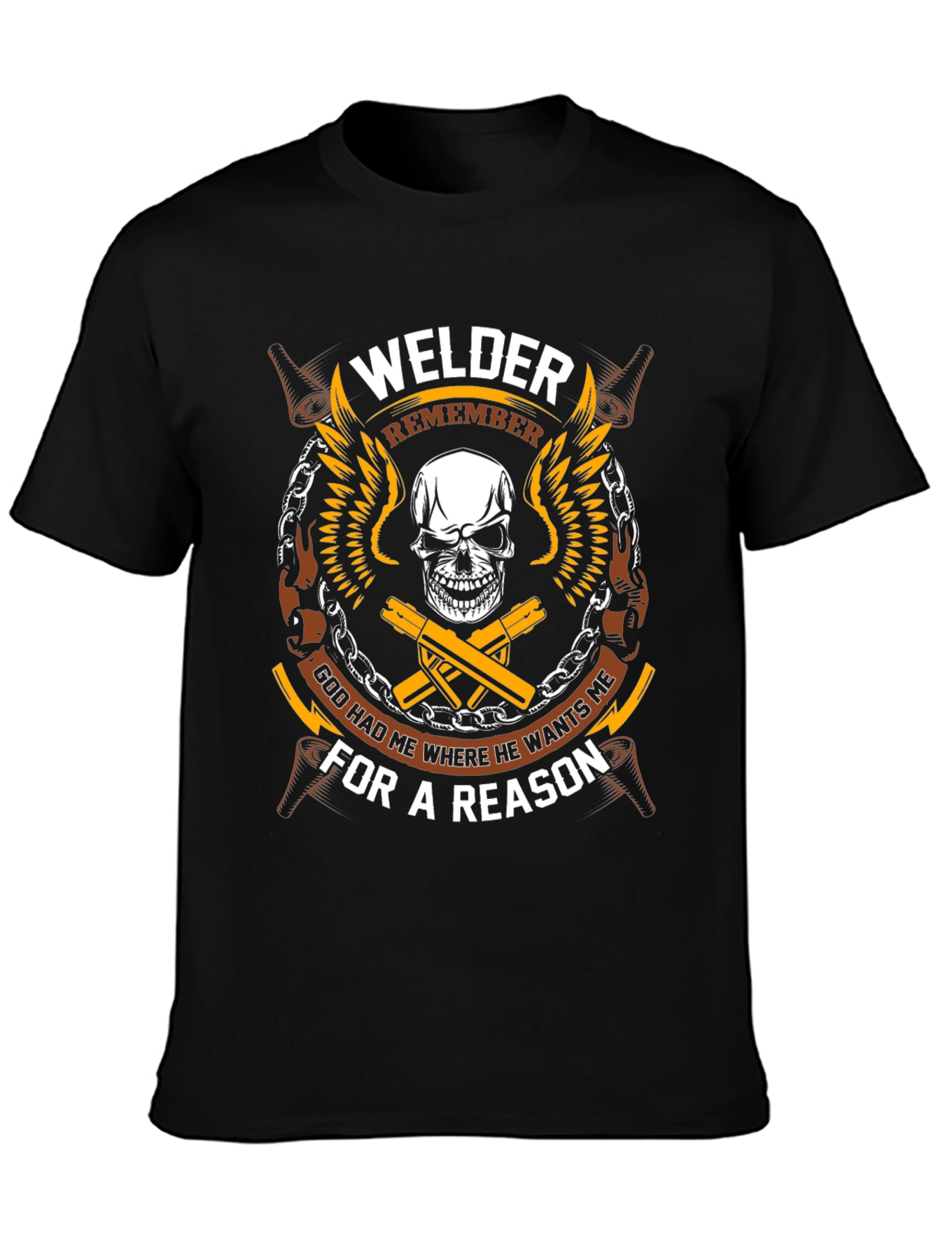 Welder T-Shirt - Skull Wings & Welding Rods Graphic Tee