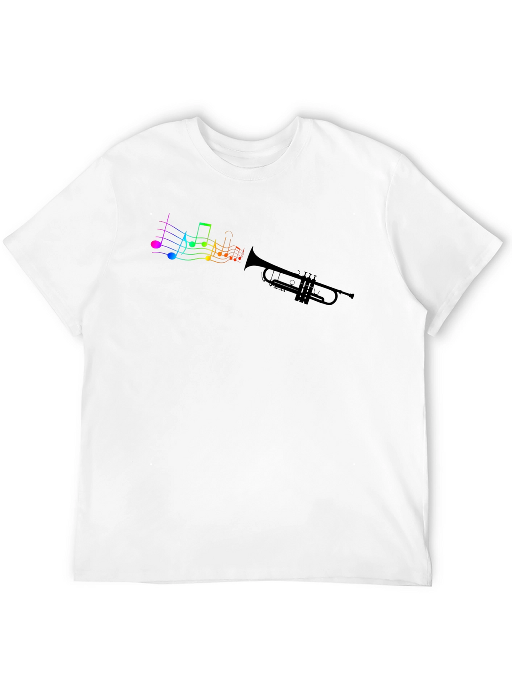 Musical Trumpet T-Shirt - Rainbow Notes