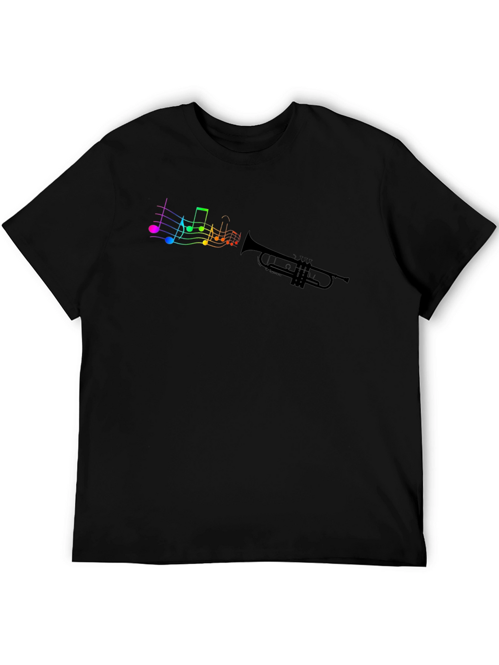 Musical Trumpet T-Shirt - Rainbow Notes