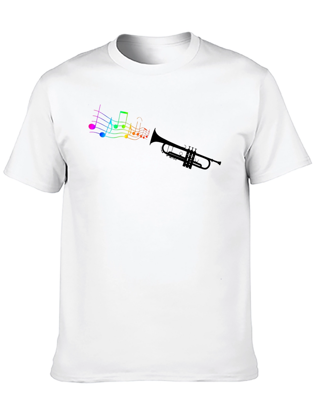 Musical Trumpet T-Shirt - Rainbow Notes