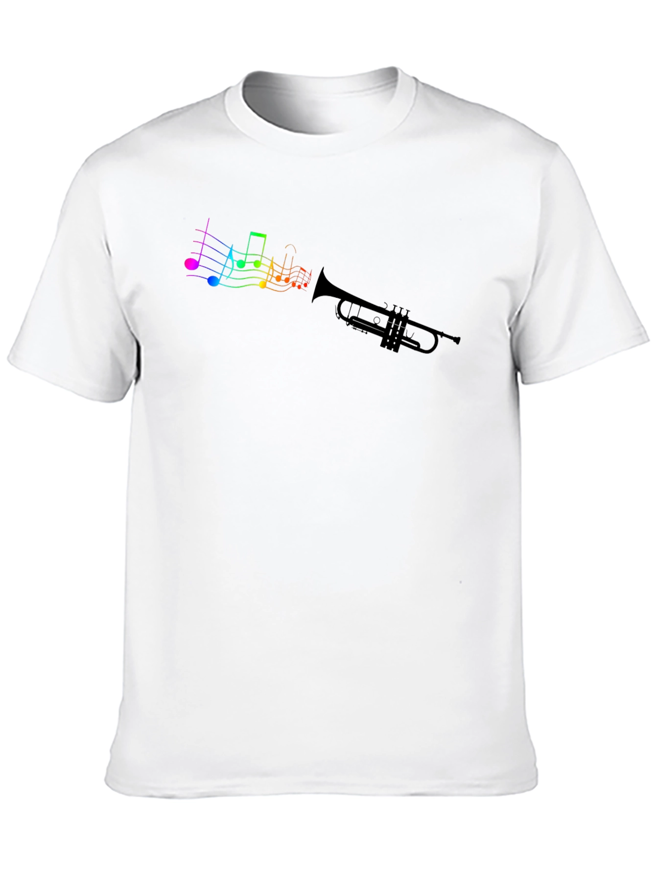 Musical Trumpet T-Shirt - Rainbow Notes