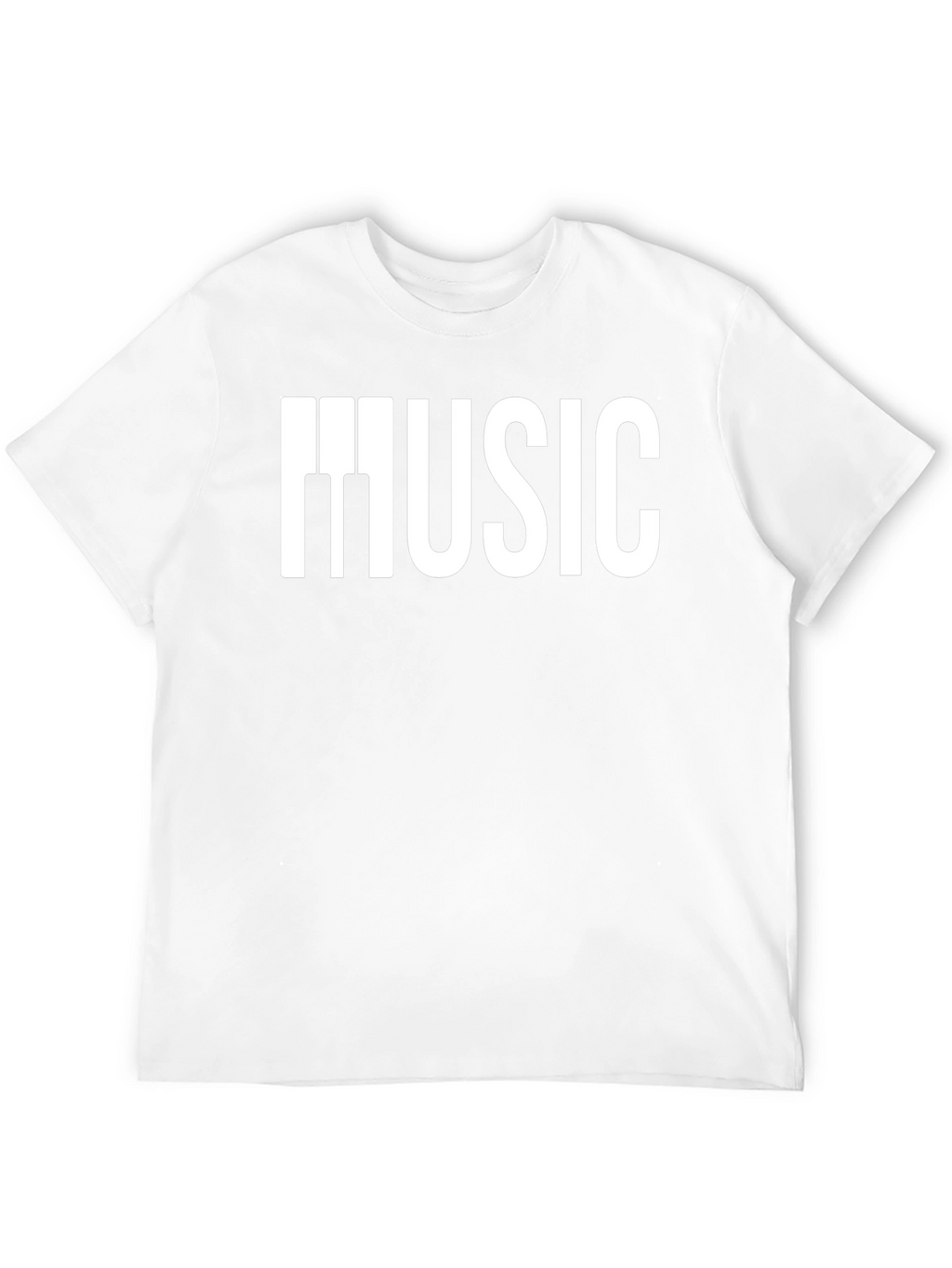 Music Piano Keys Graphic Black T-Shirt