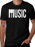 Music Piano Keys Graphic Black T-Shirt