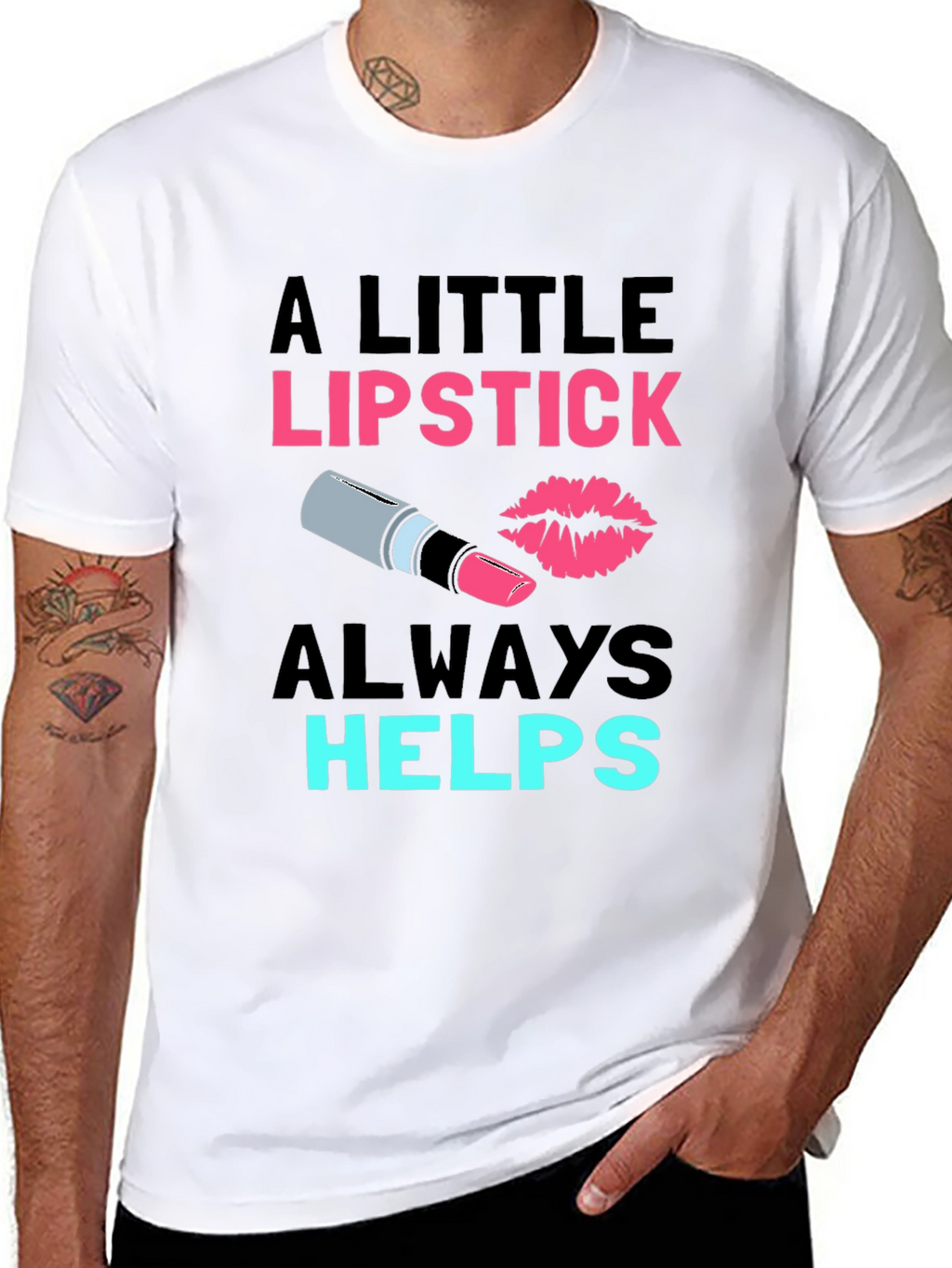 Lipstick Helps Graphic Tee - Beauty Lover Shirt